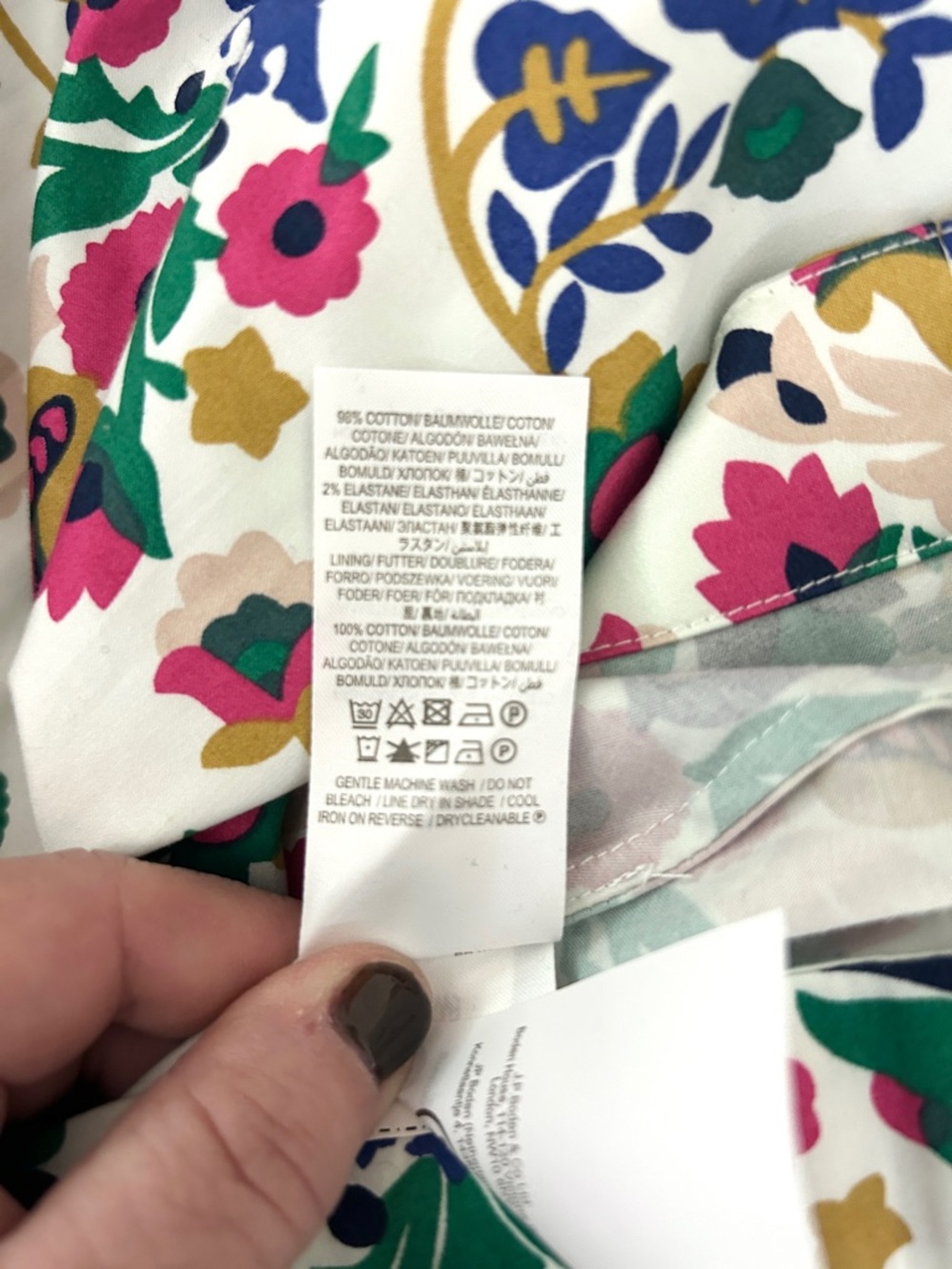 Boden NWT White Floral Midi Dress Violet Square Neck Summer Cotton Size 16 to 18 - Picture 15 of 15